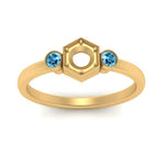 Load image into Gallery viewer, Semi Mount Hexagon Bezel 3 Stone Engagement Ring
