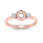 Load image into Gallery viewer, Semi Mount Hexagon Bezel 3 Stone Engagement Ring
