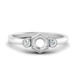 Load image into Gallery viewer, Semi Mount Hexagon Bezel 3 Stone Engagement Ring
