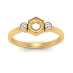 Load image into Gallery viewer, Semi Mount Hexagon Bezel 3 Stone Engagement Ring
