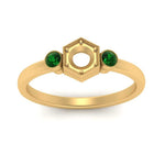 Load image into Gallery viewer, Semi Mount Hexagon Bezel 3 Stone Engagement Ring
