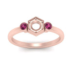 Load image into Gallery viewer, Semi Mount Hexagon Bezel 3 Stone Engagement Ring
