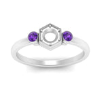 Load image into Gallery viewer, Semi Mount Hexagon Bezel 3 Stone Engagement Ring
