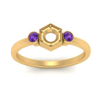 Load image into Gallery viewer, Semi Mount Hexagon Bezel 3 Stone Engagement Ring
