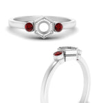 Load image into Gallery viewer, Semi Mount Hexagon Bezel 3 Stone Engagement Ring
