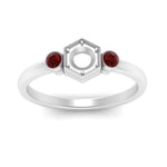 Load image into Gallery viewer, Semi Mount Hexagon Bezel 3 Stone Engagement Ring
