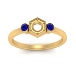 Load image into Gallery viewer, Semi Mount Hexagon Bezel 3 Stone Engagement Ring
