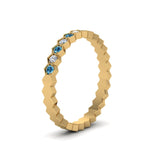Load image into Gallery viewer, hexagon-women-diamond-band-with-blue-topaz-in-yellow-gold-FD-9187GICBLTO-NL-YG.jpg
