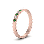 Load image into Gallery viewer, hexagon-women-diamond-band-with-emerald-in-rose-gold-FD-9187GEMGR-NL-RG.jpg
