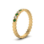 Load image into Gallery viewer, hexagon-women-diamond-band-with-emerald-in-yellow-gold-FD-9187GEMGR-NL-YG.jpg
