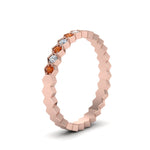 Load image into Gallery viewer, hexagon-women-diamond-band-with-orange-sapphire-in-rose-gold-FD-9187GSAOR-NL-RG.jpg
