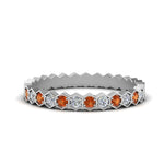 Load image into Gallery viewer, hexagon-women-diamond-band-with-orange-sapphire-in-white-gold-FD-9187GSAOR-NL-WG.jpg

