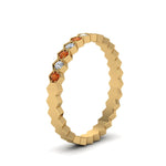 Load image into Gallery viewer, hexagon-women-diamond-band-with-orange-sapphire-in-yellow-gold-FD-9187GSAOR-NL-YG.jpg

