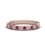 Load image into Gallery viewer, hexagon-women-diamond-band-with-pink-sapphire-in-rose-gold-FD-9187GSADRPI-NL-RG.jpg
