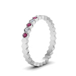 Load image into Gallery viewer, hexagon-women-diamond-band-with-pink-sapphire-in-white-gold-FD-9187GSADRPI-NL-WG.jpg
