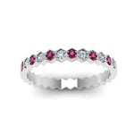 Load image into Gallery viewer, hexagon-women-diamond-band-with-pink-sapphire-in-white-gold-FD-9187GSADRPI-NL-WG.jpg

