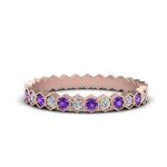 Load image into Gallery viewer, hexagon-women-diamond-band-with-purple-topaz-in-rose-gold-FD-9187GVITO-NL-RG.jpg
