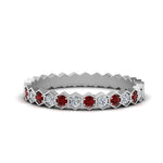 Load image into Gallery viewer, hexagon-women-diamond-band-with-ruby-in-white-gold-FD-9187GRUDR-NL-WG.jpg
