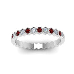 Load image into Gallery viewer, hexagon-women-diamond-band-with-ruby-in-white-gold-FD-9187GRUDR-NL-WG.jpg
