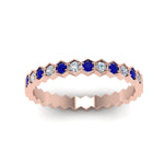 Load image into Gallery viewer, hexagon-women-diamond-band-with-sapphire-in-rose-gold-FD-9187GSABL-NL-RG.jpg
