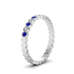 Load image into Gallery viewer, hexagon-women-diamond-band-with-sapphire-in-white-gold-FD-9187GSABL-NL-WG.jpg
