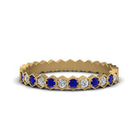 Load image into Gallery viewer, hexagon-women-diamond-band-with-sapphire-in-yellow-gold-FD-9187GSABL-NL-YG.jpg
