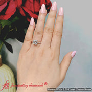 Hidden Halo Asscher Cut Diamond Engagement Ring