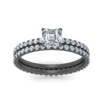 Load image into Gallery viewer, hidden-halo-asscher-wedding-ring-set-in-black-gold-FD9168ASANGLE3-NL-BG
