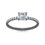 Load image into Gallery viewer, hidden-halo-eternity-asscher-diamond-engagement-ring-in-black-gold-FD9168ASRANGLE3-NL-BG
