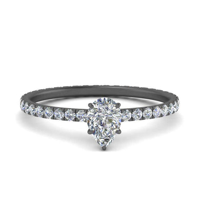 Eternity Pear Cut Hidden Halo Engagement Ring