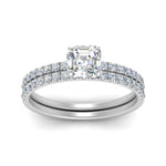 Load image into Gallery viewer, hidden-halo-half-way-asscher-cut-diamond-wedding-ring-set-in-FD9168ASANGLE3-NL-WG
