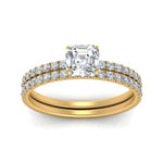Load image into Gallery viewer, hidden-halo-half-way-asscher-cut-diamond-wedding-ring-set-in-FD9168ASANGLE3-NL-YG
