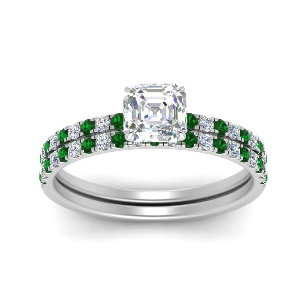 hidden-halo-half-way-asscher-cut-diamond-wedding-ring-set-with-emerald-in-FD9168ASGEMGRANGLE3-NL-WG