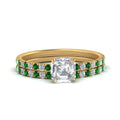 Thumbnail 50 - hidden-halo-half-way-asscher-cut-diamond-wedding-ring-set-with-emerald-in-FD9168ASGEMGRANGLE3-NL-YG