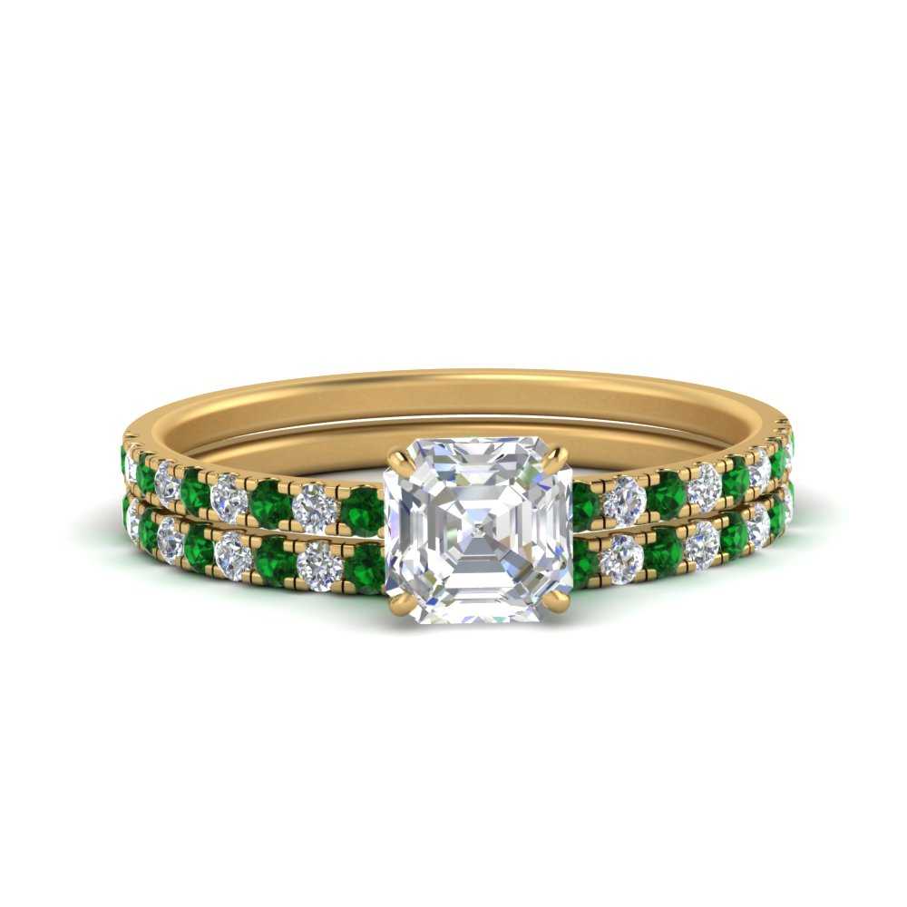 hidden-halo-half-way-asscher-cut-diamond-wedding-ring-set-with-emerald-in-FD9168ASGEMGRANGLE3-NL-YG