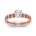 Thumbnail 71 - hidden-halo-half-way-asscher-cut-diamond-wedding-ring-set-with-orange-sapphire-in-FD9168ASGSAORANGLE3-NL-RG