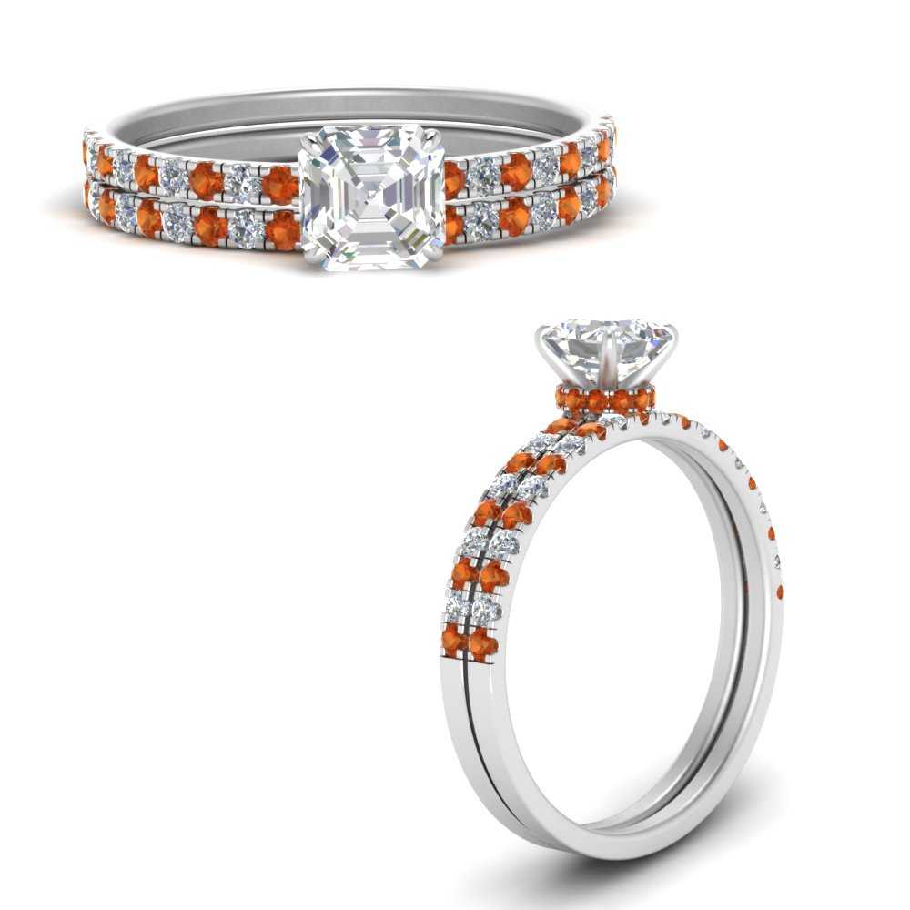 hidden-halo-half-way-asscher-cut-diamond-wedding-ring-set-with-orange-sapphire-in-FD9168ASGSAORANGLE3-NL-WG
