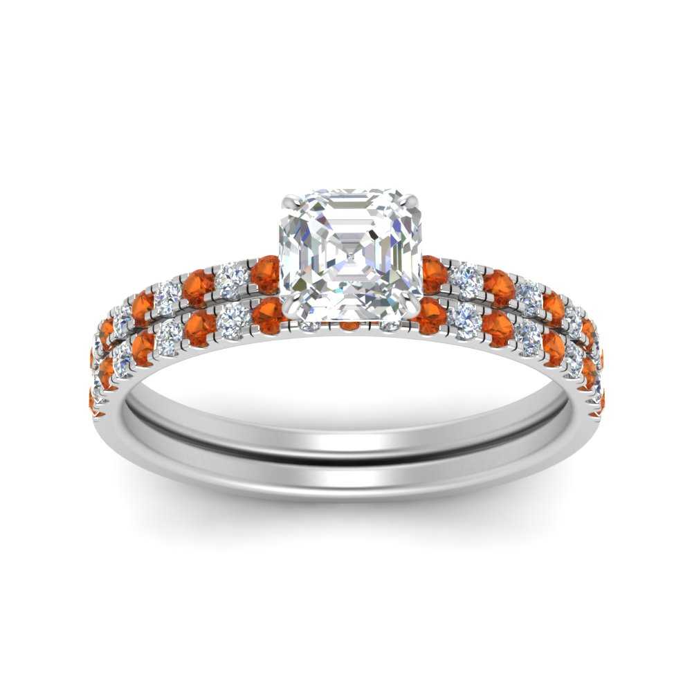 hidden-halo-half-way-asscher-cut-diamond-wedding-ring-set-with-orange-sapphire-in-FD9168ASGSAORANGLE3-NL-WG