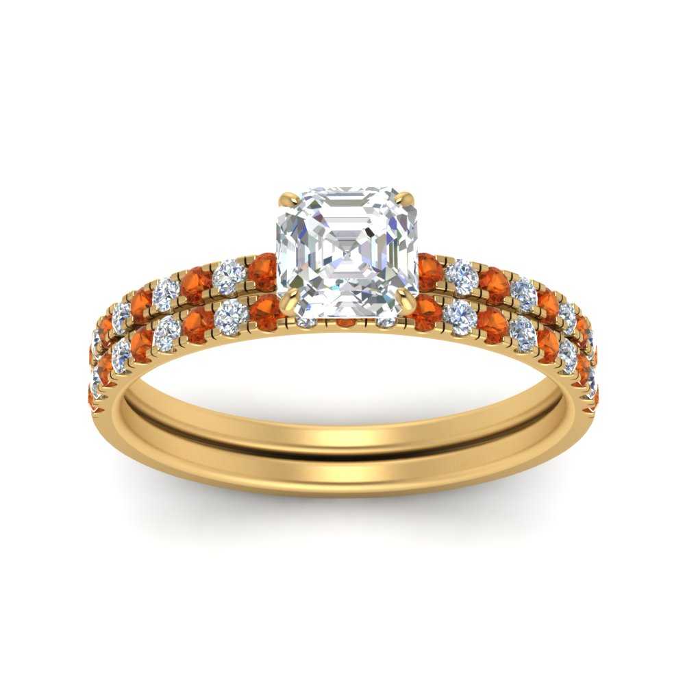 hidden-halo-half-way-asscher-cut-diamond-wedding-ring-set-with-orange-sapphire-in-FD9168ASGSAORANGLE3-NL-YG