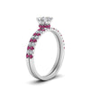 Load image into Gallery viewer, hidden-halo-half-way-asscher-cut-diamond-wedding-ring-set-with-pink-sapphire-in-FD9168ASGSADRPIANGLE3-NL-WG