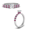 Load image into Gallery viewer, hidden-halo-half-way-asscher-cut-diamond-wedding-ring-set-with-pink-sapphire-in-FD9168ASGSADRPIANGLE3-NL-WG