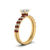 Load image into Gallery viewer, hidden-halo-half-way-asscher-cut-diamond-wedding-ring-set-with-ruby-in-FD9168ASGRUDRANGLE3-NL-YG