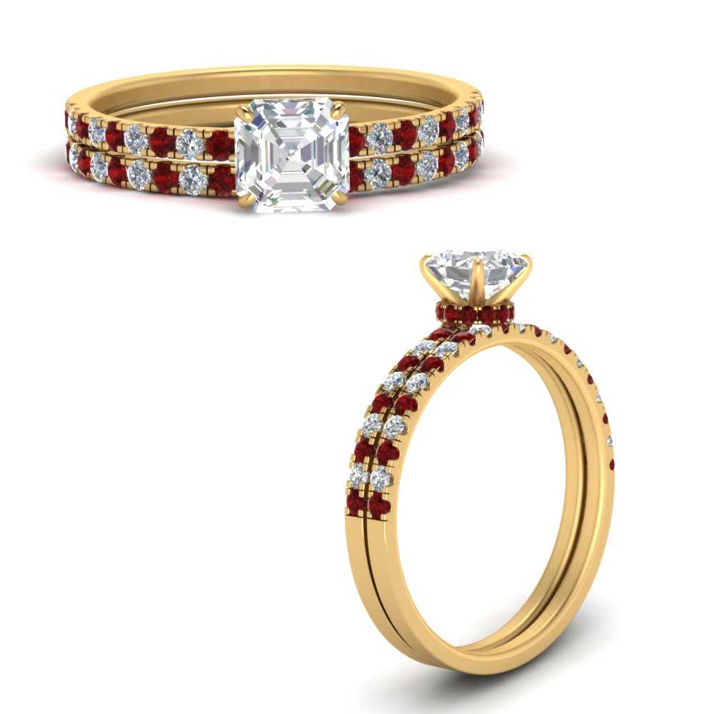 hidden-halo-half-way-asscher-cut-diamond-wedding-ring-set-with-ruby-in-FD9168ASGRUDRANGLE3-NL-YG
