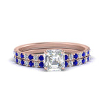 Load image into Gallery viewer, hidden-halo-half-way-asscher-cut-diamond-wedding-ring-set-with-sapphire-in-FD9168ASGSABLANGLE3-NL-RG
