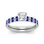 Load image into Gallery viewer, hidden-halo-half-way-asscher-cut-diamond-wedding-ring-set-with-sapphire-in-FD9168ASGSABLANGLE3-NL-WG
