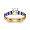 Load image into Gallery viewer, hidden-halo-half-way-asscher-cut-diamond-wedding-ring-set-with-sapphire-in-FD9168ASGSABLANGLE3-NL-YG