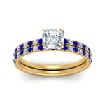 Load image into Gallery viewer, hidden-halo-half-way-asscher-cut-diamond-wedding-ring-set-with-sapphire-in-FD9168ASGSABLANGLE3-NL-YG
