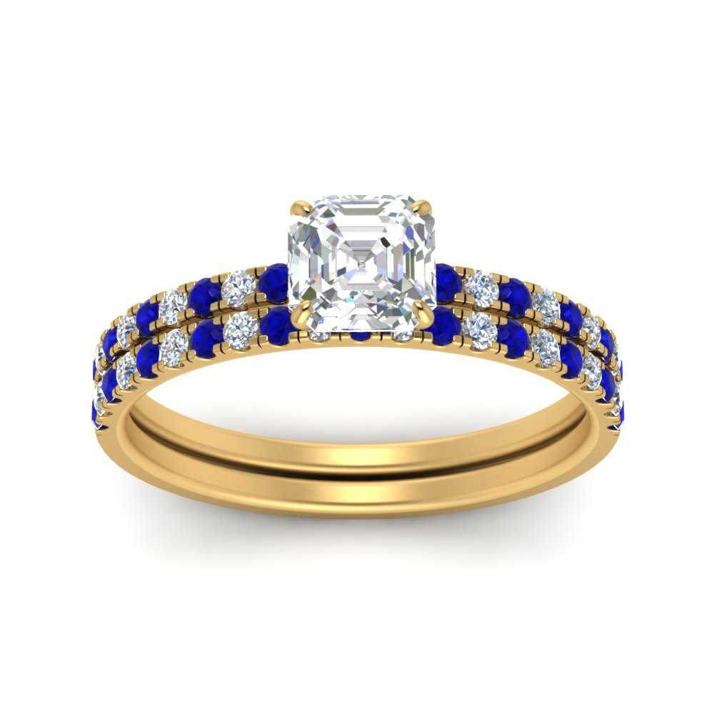 hidden-halo-half-way-asscher-cut-diamond-wedding-ring-set-with-sapphire-in-FD9168ASGSABLANGLE3-NL-YG