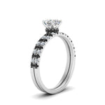 Load image into Gallery viewer, hidden-halo-half-way-asscher-cut-wedding-ring-set-with-black-diamond-in-FD9168ASGBLACKANGLE3-NL-WG
