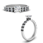 Load image into Gallery viewer, hidden-halo-half-way-asscher-cut-wedding-ring-set-with-black-diamond-in-FD9168ASGBLACKANGLE3-NL-WG
